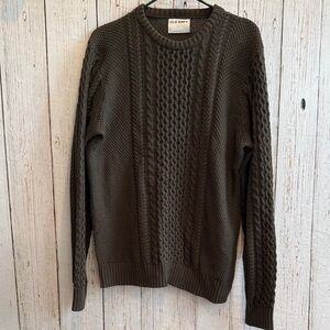 Old Navy Men's Olive Cable Knit Sweater